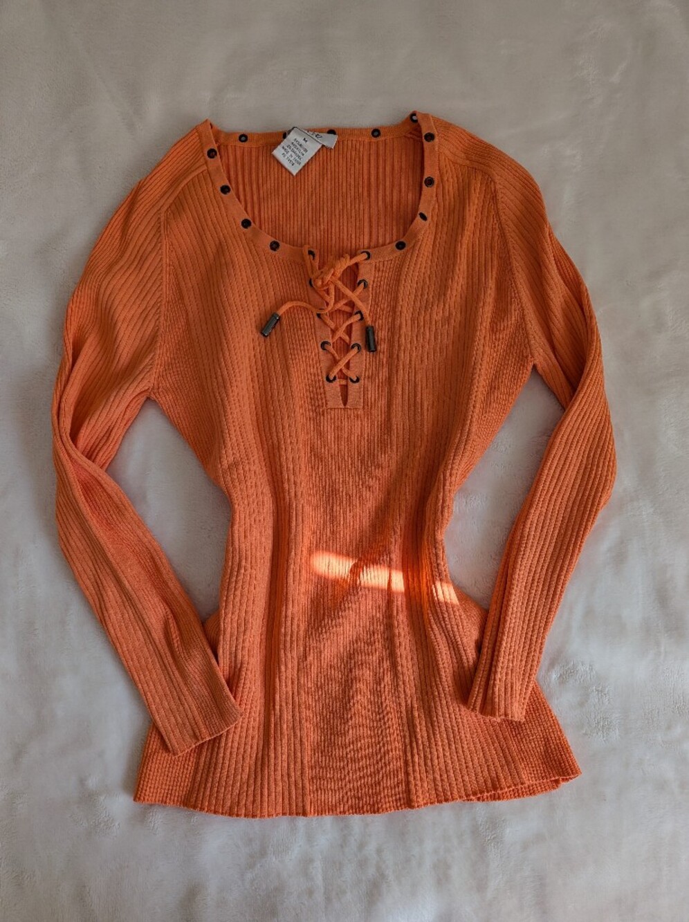 vintage cache orange ribbed top